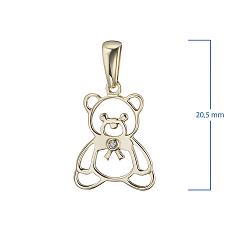 Подвеска из желтого золота с бриллиантом