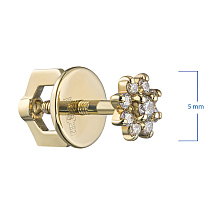 Пусеты из желтого золота с бриллиантами