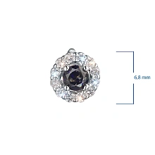 Пусеты из серебра с и сапфирами и бриллиантами