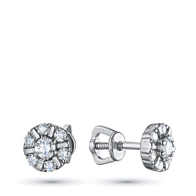 Пусеты из белого золота c бриллиантами