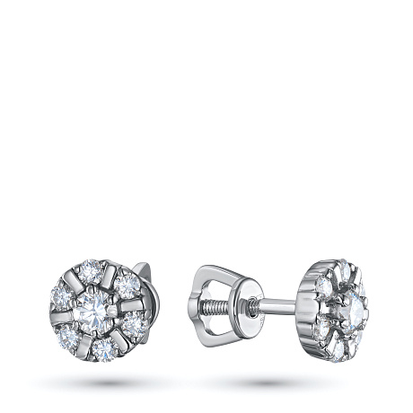 Пусеты из белого золота