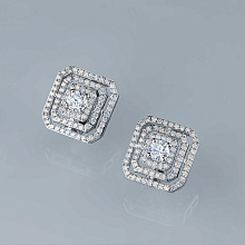 Серьги из белого золота c бриллиантами