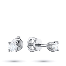 Пусеты из комбинированного золота с бриллиантами