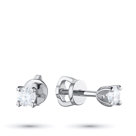 Пусеты из комбинированного золота с бриллиантами