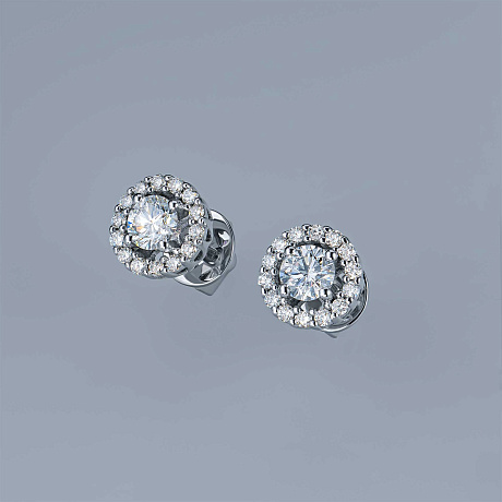 Пусеты из белого золота