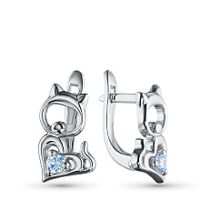 Серьги из серебра с бриллиантом