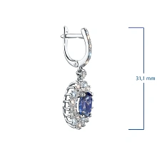 Серьги из комбинированного золота с и сапфирами и бриллиантами