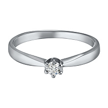 Кольцо из белого золота с бриллиантом