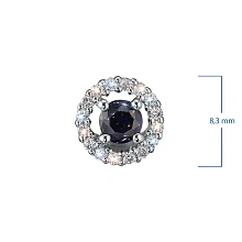 Подвеска из серебра с и сапфиром и бриллиантами