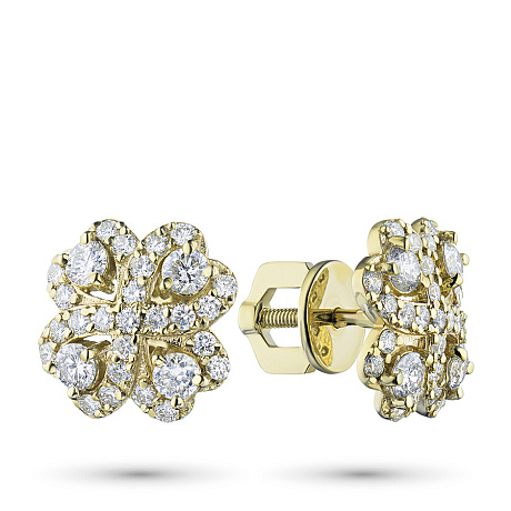 Пусеты из желтого золота