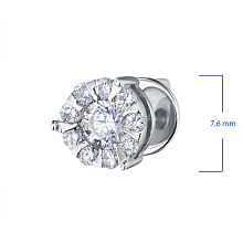 Пусеты из белого золота c бриллиантами