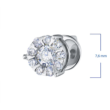 Пусеты из белого золота