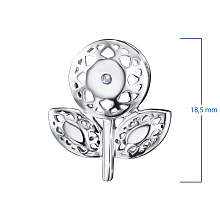 Классическая подвеска из серебра с бриллиантом