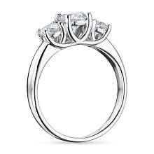 Классическое кольцо из белого золота c бриллиантами