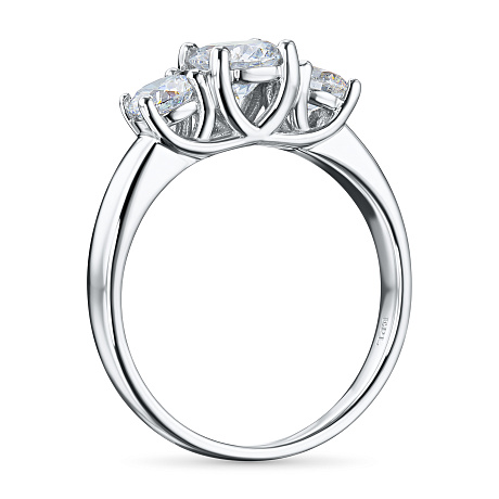 Классическое кольцо из белого золота