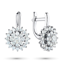 Серьги из белого золота c бриллиантами