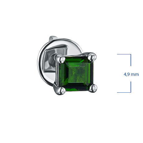 Пусеты из серебра с хромдиопсидами