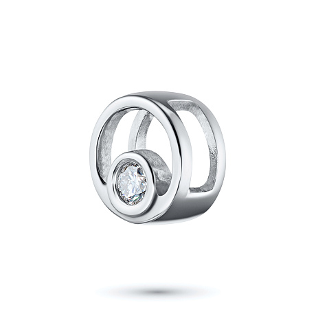 Классическая подвеска из белого золота с бриллиантом