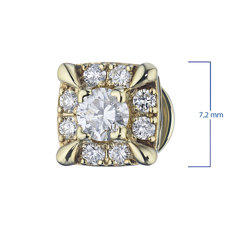 Пусеты из желтого золота с бриллиантами