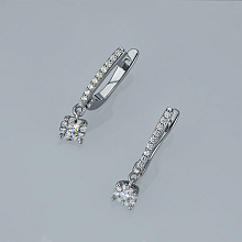 Серьги из серебра c бриллиантами