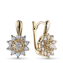 Серьги из желтого золота c бриллиантами