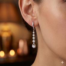 Серьги из белого золота c бриллиантами