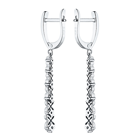 Серьги из белого золота с бриллиантами