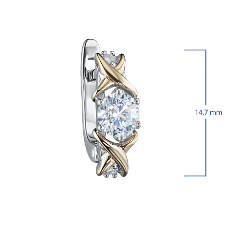 Серьги из комбинированного золота