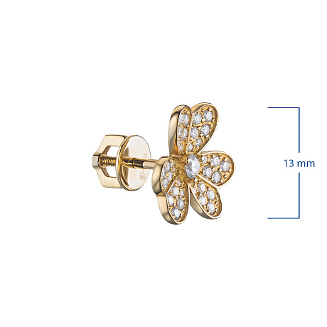 Пусеты из желтого золота с бриллиантами