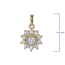 Классическая подвеска из желтого золота c бриллиантами