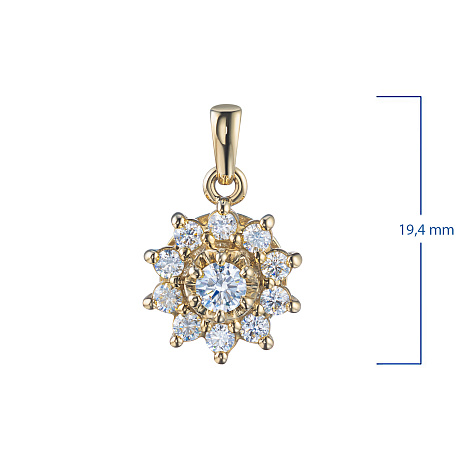 Классическая подвеска из желтого золота