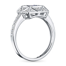 Кольцо из белого золота с бриллиантами и танзанитом