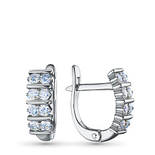 Серьги из серебра c бриллиантами