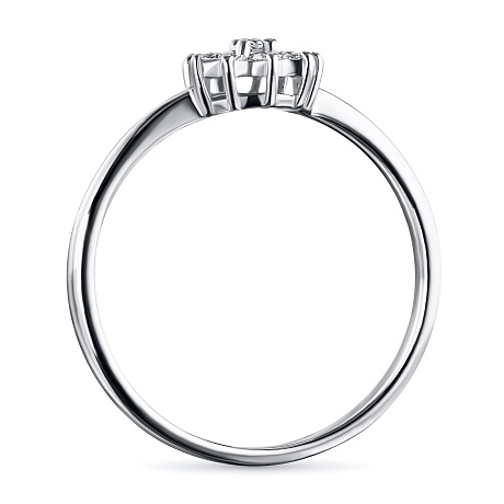Классическое кольцо из белого золота с бриллиантами