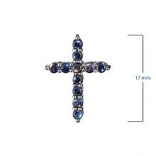 Подвеска из серебра с сапфирами и бриллиантами