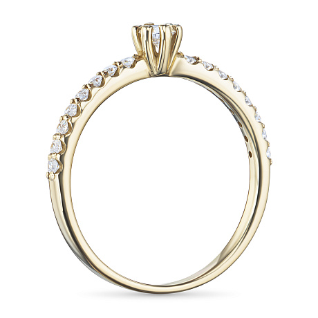 Кольцо из желтого золота с бриллиантами