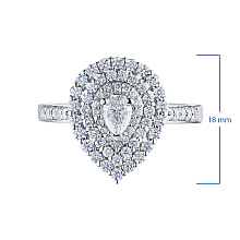 Кольцо из белого золота с бриллиантами