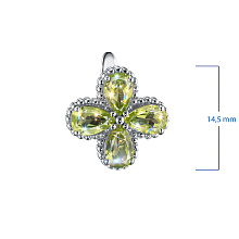 Серьги из серебра с хризолитами