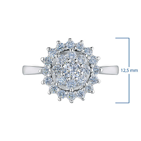 Классическое кольцо из белого золота