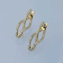 Серьги из желтого золота c бриллиантами