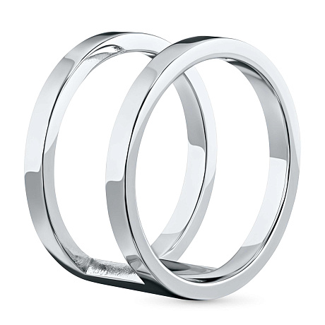 Обручальное кольцо из серебра с бриллиантом