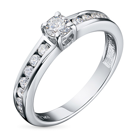 Кольцо из белого золота с бриллиантами