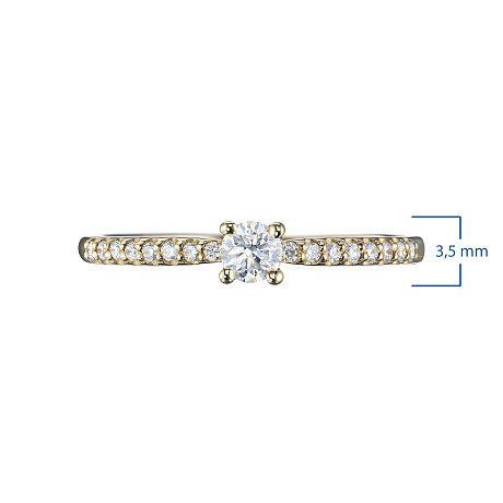 Кольцо из желтого золота с бриллиантами