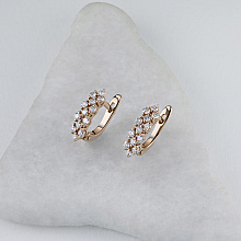 Серьги из красного золота с бриллиантами