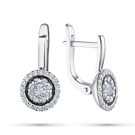 Серьги из белого золота с бриллиантами