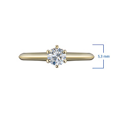 Помолвочное кольцо из желтого золота с бриллиантом