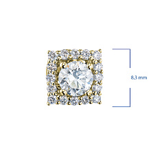 Пусеты из желтого золота c бриллиантами