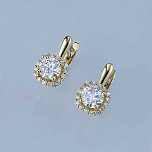 Серьги из желтого золота c бриллиантами