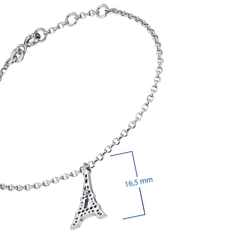 Браслет из серебра с бриллиантом