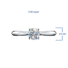 Помолвочное кольцо из серебра с бриллиантом